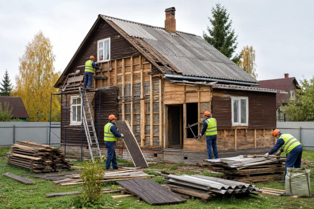Профессиональные работы: демонтаж старого дома